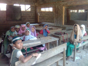 090806 Students studiying at un-finish madrasah school